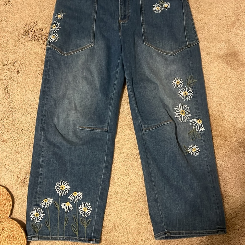 NWOT driftwood jeans daisy Barbara barrel size 10 - Picture 3 of 5